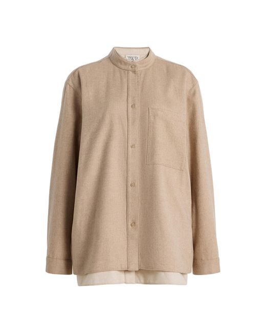 Twp Natural Lattache Wool; Silk And Cashmere Shirt