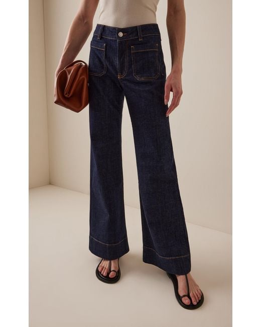 Jeanerica Black St Monica Stretch Low-rise Flared-leg Jeans