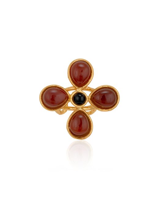 Sylvia Toledano Orange Plated Pansy Ring