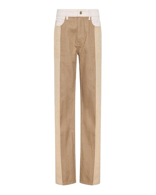 OSSOU Natural Jane Paneled High-Rise Straight-Leg Jeans