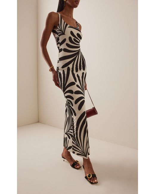 Cala De La Cruz White Solange Open Back Jersey Maxi Dress