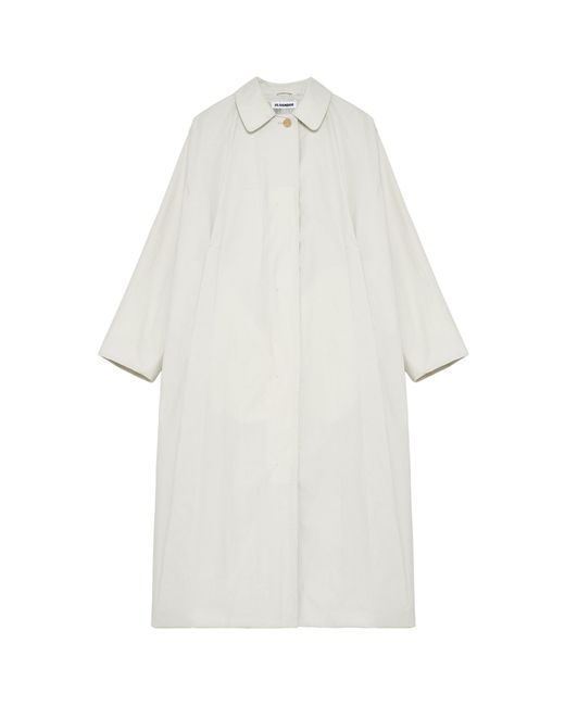 Jil Sander White Relaxed Midi Coat