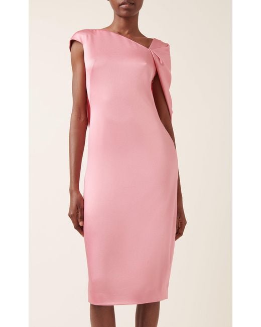 Givenchy Pink Cape-detailed Satin Midi Dress