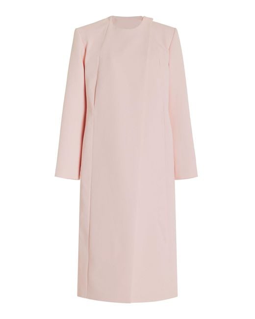 Delpozo Pink Satin Crepe Coat