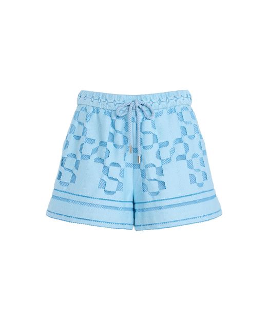 Jonathan Simkhai Blue Hannah Cotton-Blend Shorts
