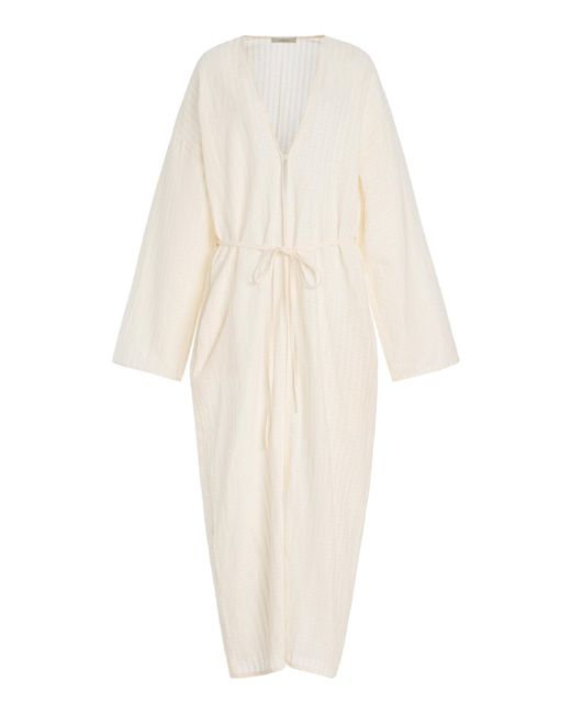 Asceno White The Lorenzo Cotton-linen Robe