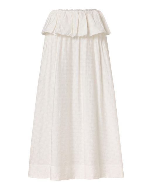 ROAME. White Londyn Jacqaurd Maxi Skirt