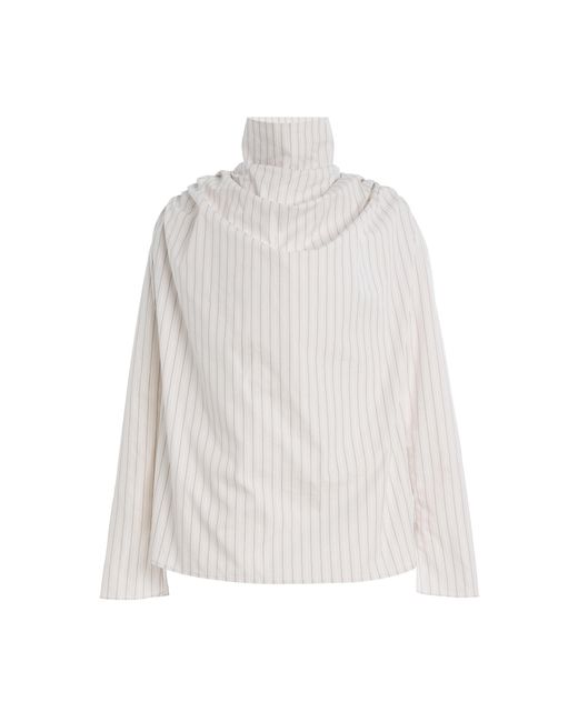 Kallmeyer White Penelope Draped Cotton Top