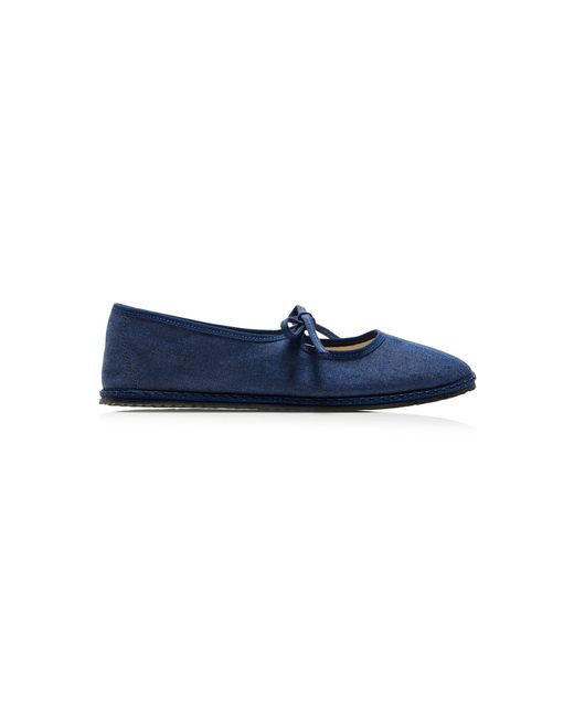 Vibi Venezia Blue Exclusive Brigitte Denim Mary Jane Flats
