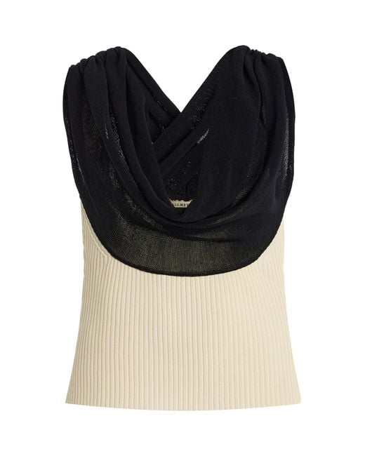 Kallmeyer Black Meeka Cowl-Neck Cotton-Blend Top