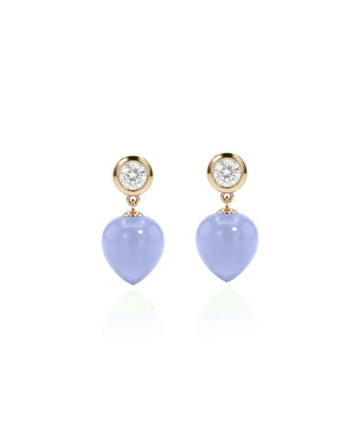 Goshwara Blue Chalcedony Tear Drop Earrings