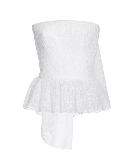 Givenchy White Cape-Back Lace Corset Top