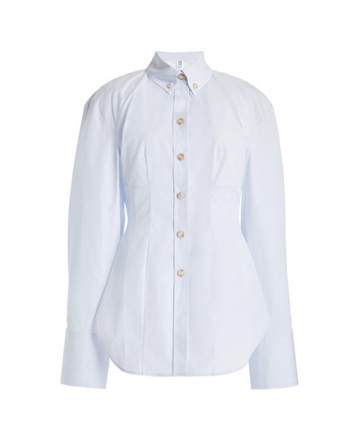 Rosie Assoulin White Cinched Cotton Shirt