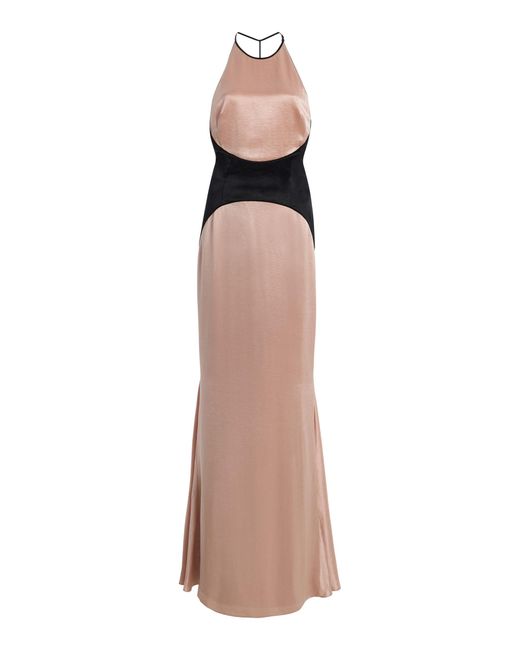 Staud Natural Katalina Satin Maxi Dress