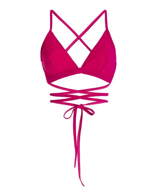 Isabel Marant Solange Criss-cross Triangle Bikini Top in Pink | Lyst UK