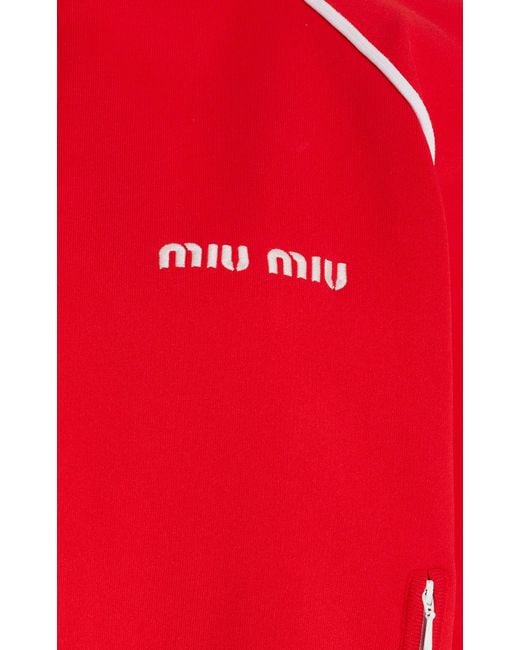 ジャケット・アウター MIU MIU archive Nylon Track Jacket Miu Miu Nylon Track Jacket in Red | Lyst