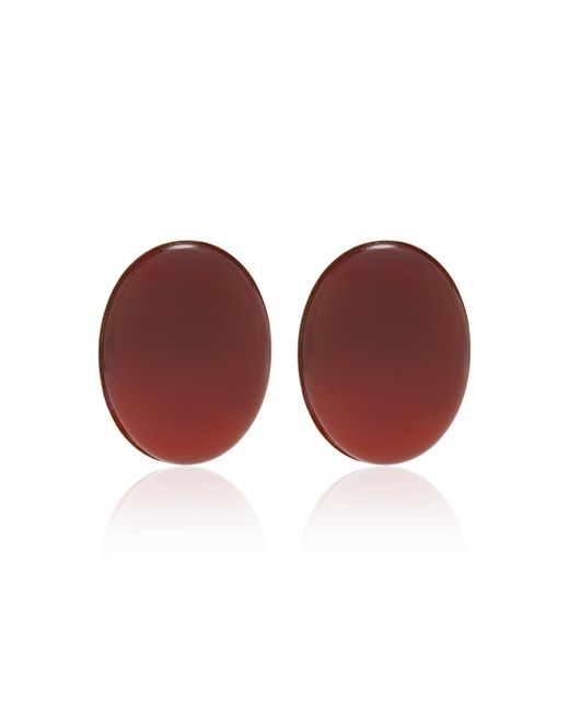 Jennifer Behr Red Audra 18K-Plated Brass Carnelian Earrings