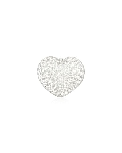 Judith Leiber White Petit Coeur L'Amour Prosecco Crystal Clutch