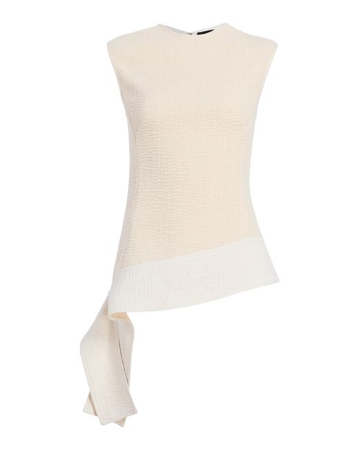 Proenza Schouler White Lorna Cotton-Blend Striated Suiting Top