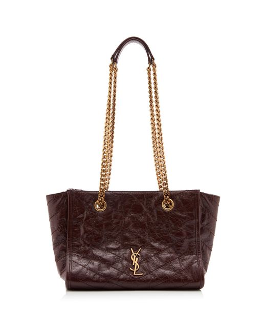Saint Laurent Brown Niki Easy/West Small Shopping Bag
