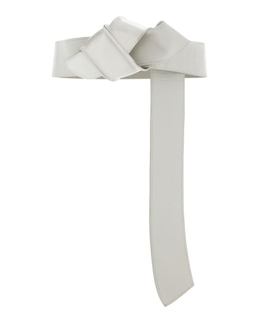 Brandon Maxwell White The Courtney Leather Belt