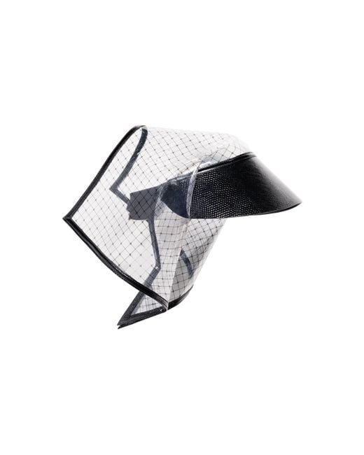 Tom Ford Black Logo Printed Leather Rain Hat