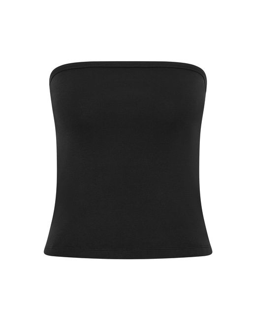 St. Agni Black Organic Strapless Cotton Top