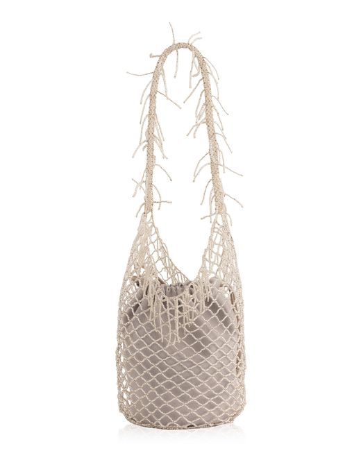 LIKE A BIRD White Festiva And Luna Beaded Bag