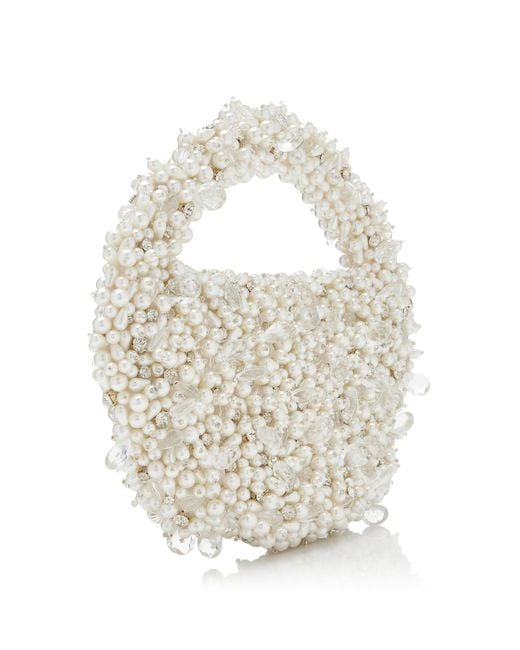 Clio Peppiatt White Exclusive Pearl Bag