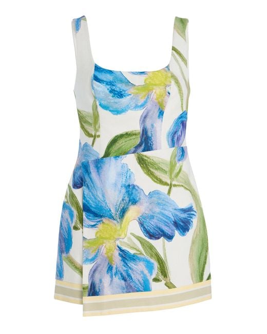 Significant Other Blue Exclusive Yarah Floral-Printed Cotton Mini Dress