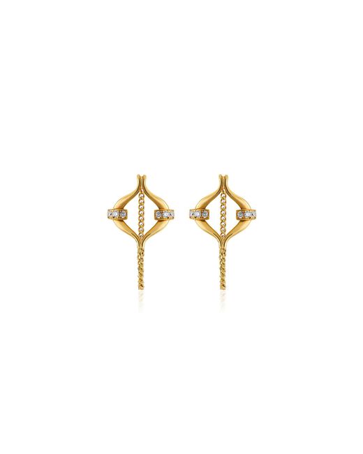 Mazarin Metallic Eboris Chain Link 18K Diamond Earrings