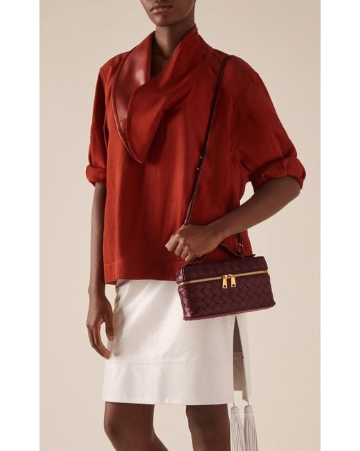 Bottega Veneta Red Bang Bang Intrecciato Leather Vanity Case