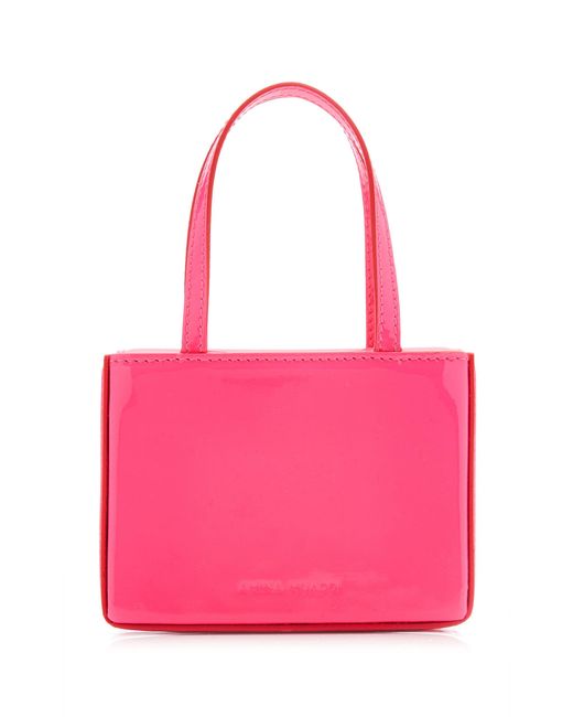 AMINA MUADDI Pink Super Amini Giorgia Patent Leather Top Handle Bag