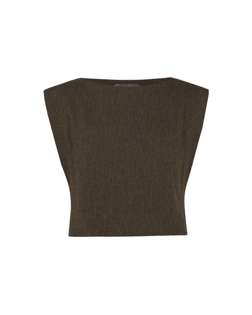 Cortana Black Camino Wool-Cashmere Top