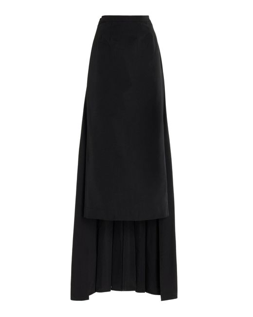 Staud Black Prunella Convertible Cotton-blend Maxi Skirt