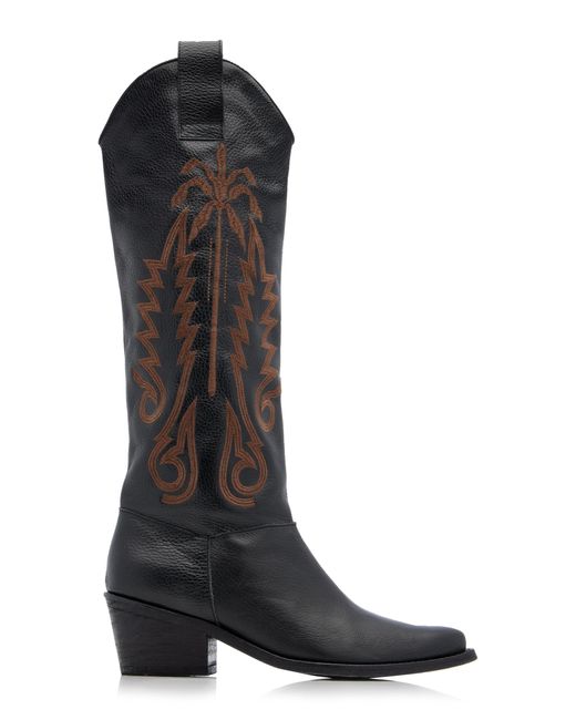 Johanna Ortiz Paradise Garden Leather Boots in Black | Lyst UK