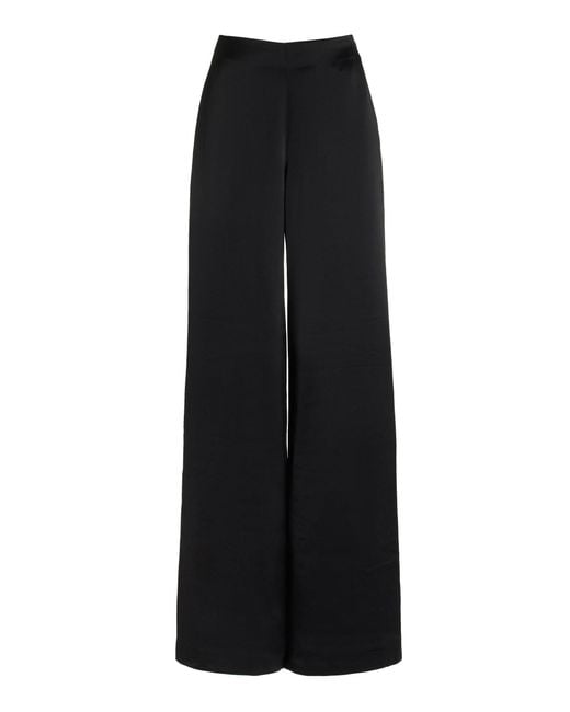 SEV Black Wide-leg Satin Pants