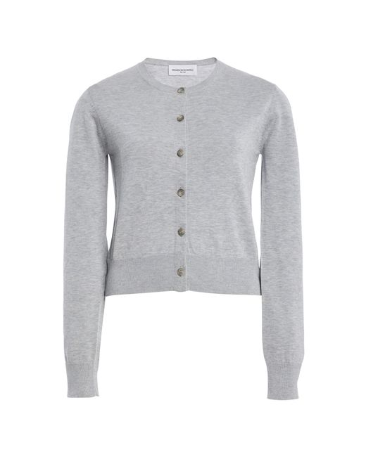 Brandon Maxwell Gray The Aubery Featherweight Silk-Cotton Cardigan
