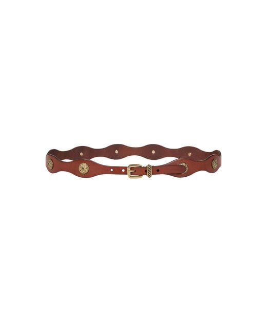Etro Brown Leather Brass Belt