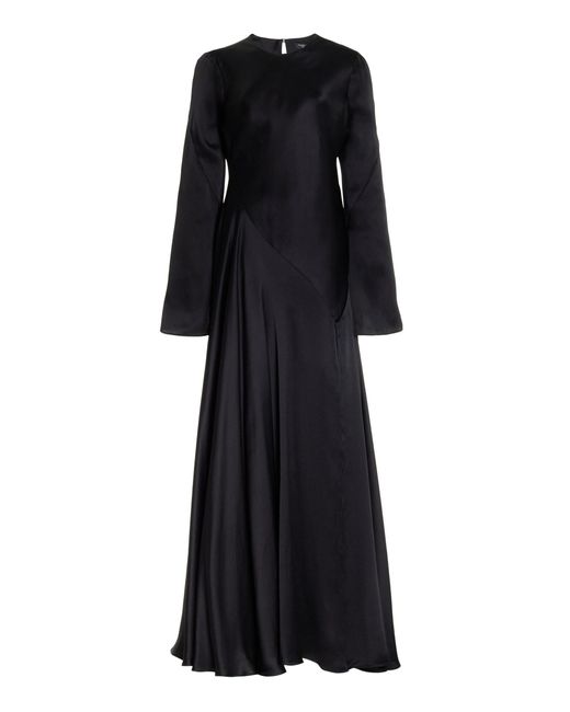 Moré Noir Black Julia Silk Maxi Dress