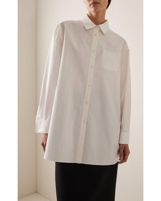 The Row White Moon Oversized Cotton Shirt