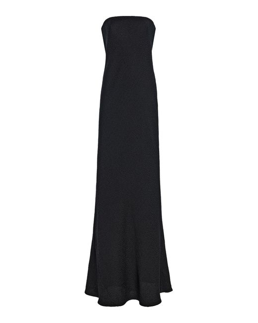 The Row Black Korisco Silk Cloqué Maxi Dress