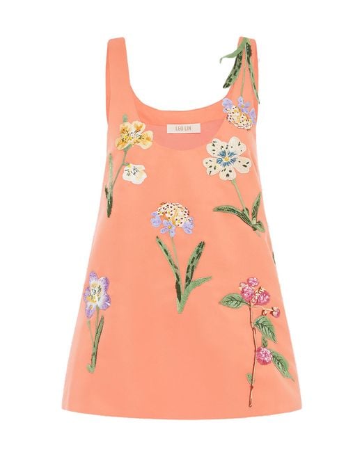 LEO LIN Pink Helaine Embroidered Set