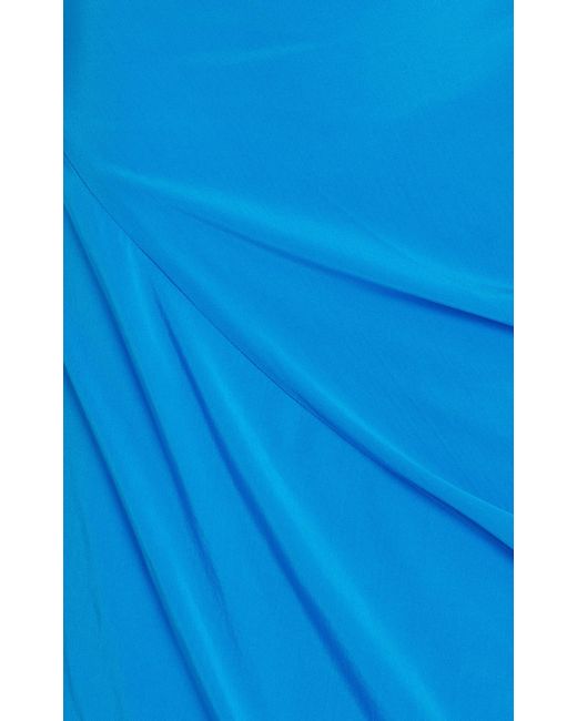 Proenza Schouler Blue Odette Strapless Silk-blend Maxi Dress