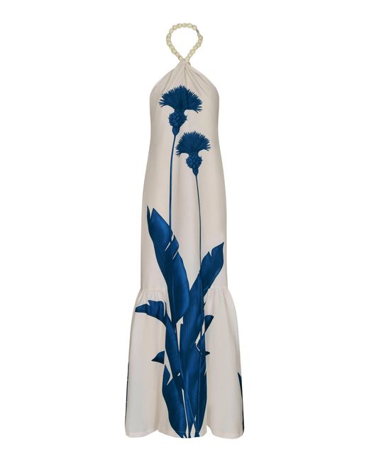 ANDRES OTALORA Blue Vivir Contigo Cotton-Poplin Gown