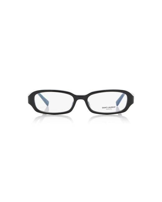 Saint Laurent Black Erin Oval-Frame Acetate Glasses