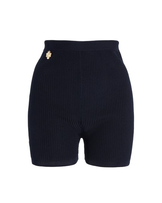 Saint Laurent Blue Ribbed Knit Cycling Shorts