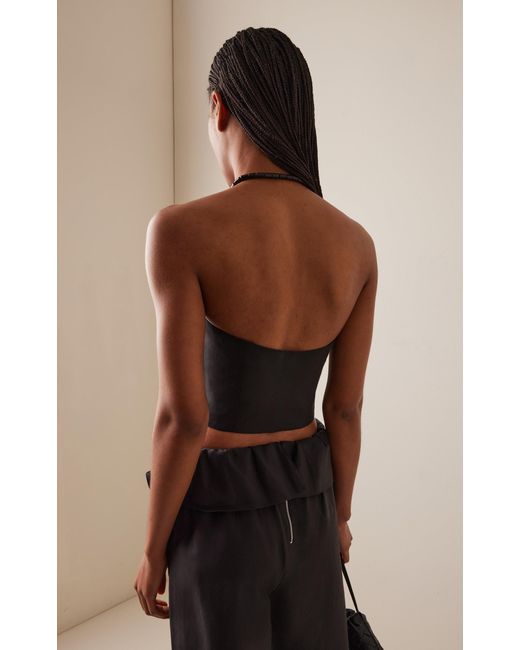 Matteau Black Exclusive Strapless Cotton-Silk Top
