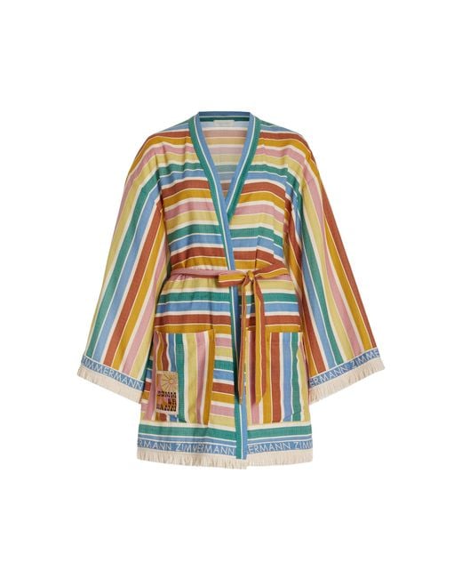 Zimmermann Multicolor Everley Striped Cotton Robe for men