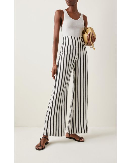 St. Agni Amo Striped Linen-blend Wide 